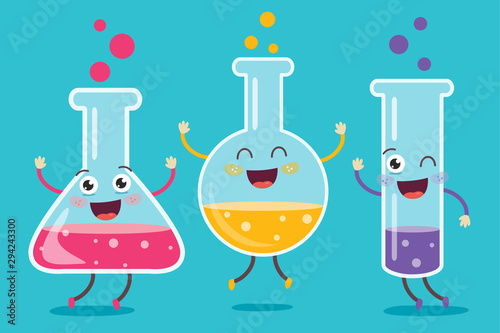 Little Tubes Doing Chemical Experiment