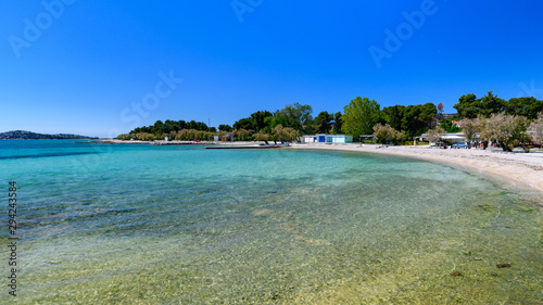 Obraz na płótnie sandy beach in Vodice, Croatia w salonie