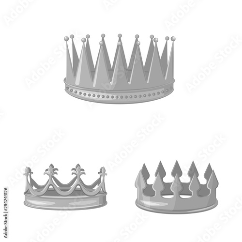 Isolated object of jewel and vip sign. Collection of jewel and nobility stock symbol for web.