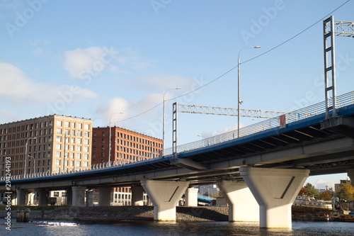 transport overpass over the river on a sunny day © Andrey