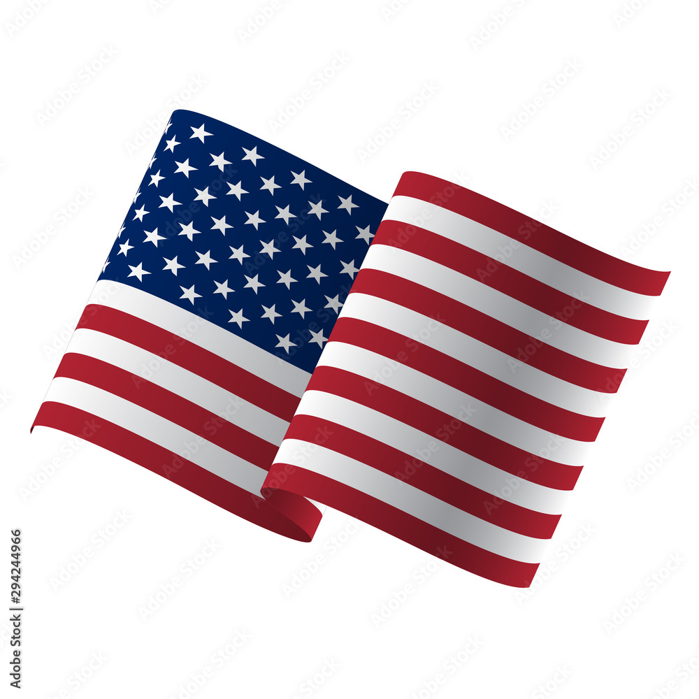 Obraz premium Waving flag of the United States. illustration of wavy American Flag for Independence Day.