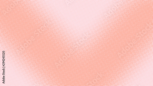 Baby pink pop art background with halftone dots in retro comic style, template for design