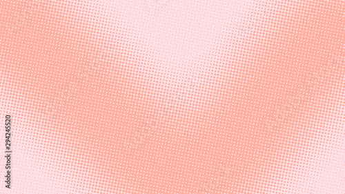 Baby pink pop art background with halftone dots in retro comic style, template for design