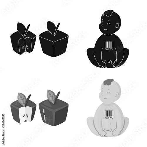 Vector design of test and synthetic logo. Set of test and laboratory stock symbol for web.