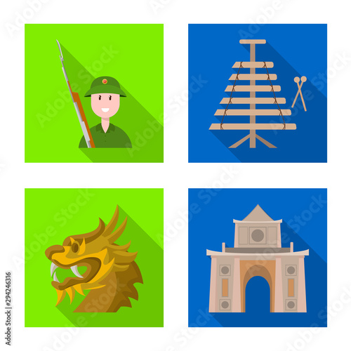 Isolated object of travel and country logo. Set of travel and culture vector icon for stock.