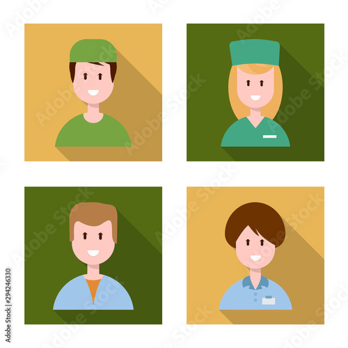 Vector design of medical and clinic logo. Set of medical and people stock symbol for web.