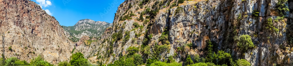 Turkeys Butterfly Valley mountain Kelebekler Vadisi Oludeniz, MUGLA background concept. Panorama