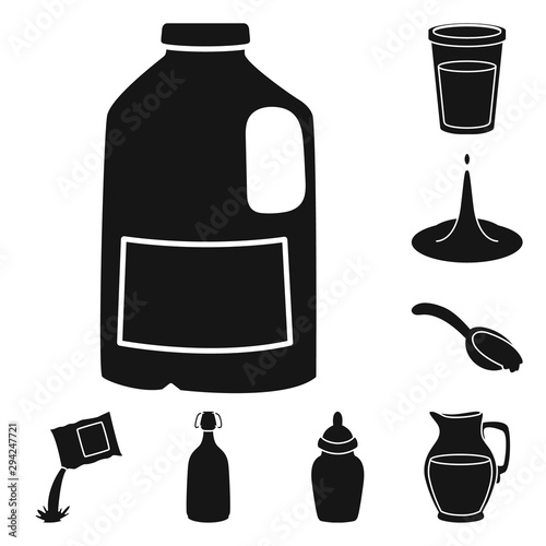 Vector design of ingredient and organic sign. Set of ingredient and dairy stock symbol for web.