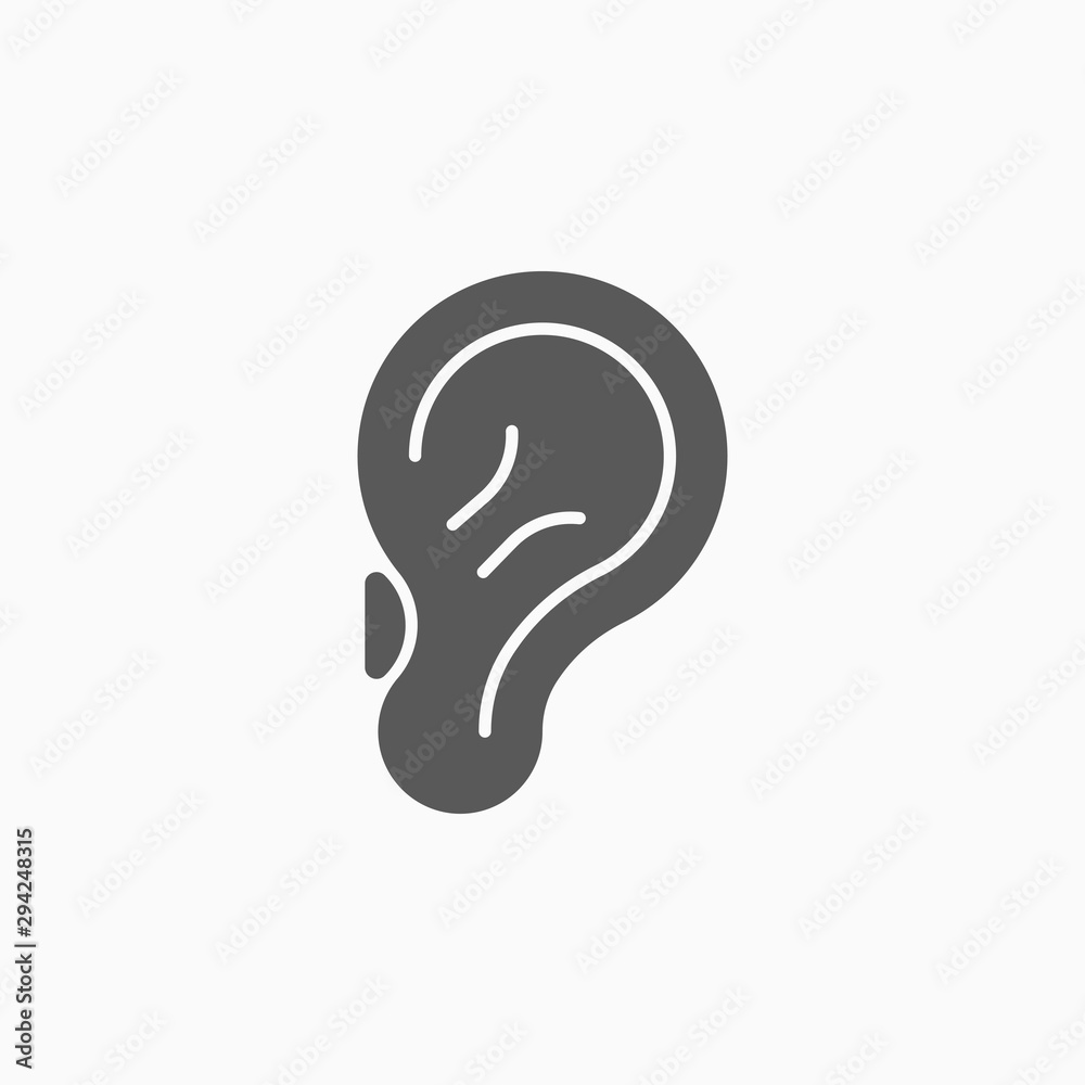 ear icon, auricle vector ear icon, auricle vector