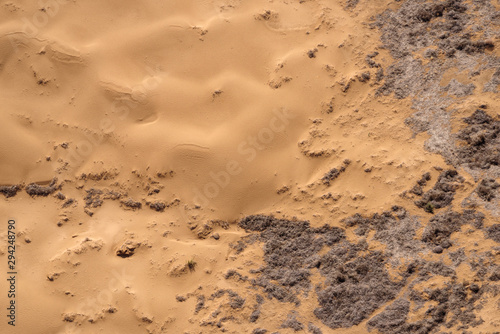 Beautiful landscape of sandy desert aerial photography