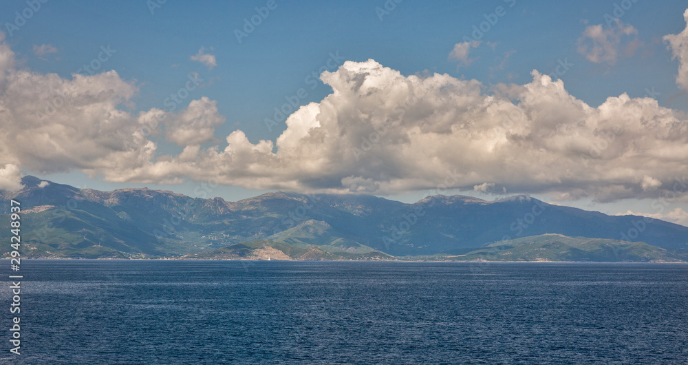 Panoramic view of Corsica island, France.