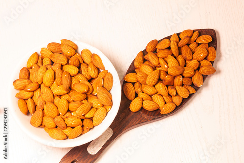 badam or almonds fresh healthy snacks photo
