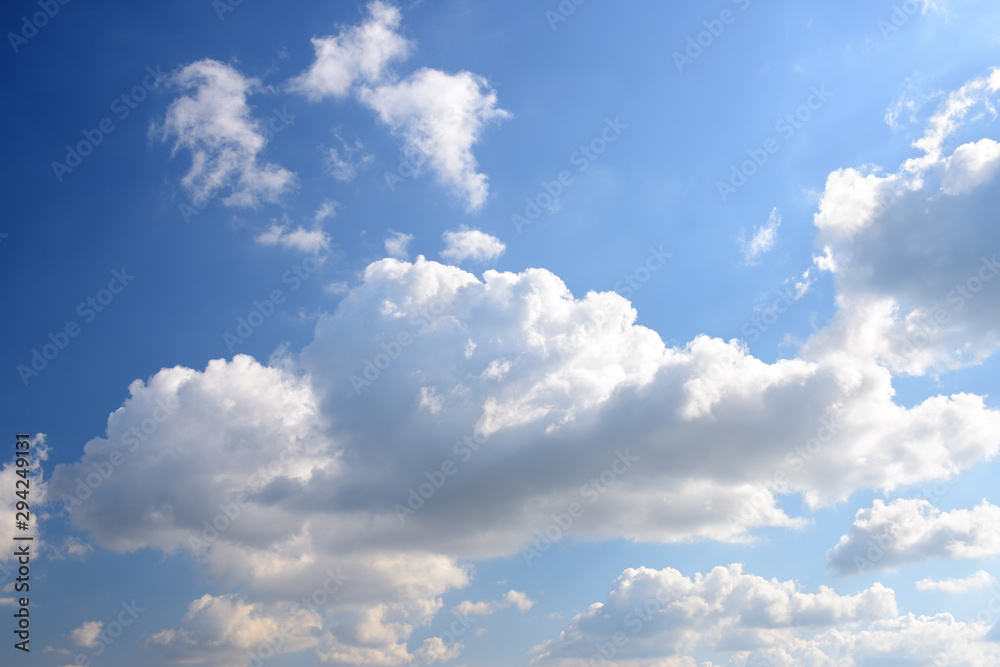 Blue sky and various cloud formations