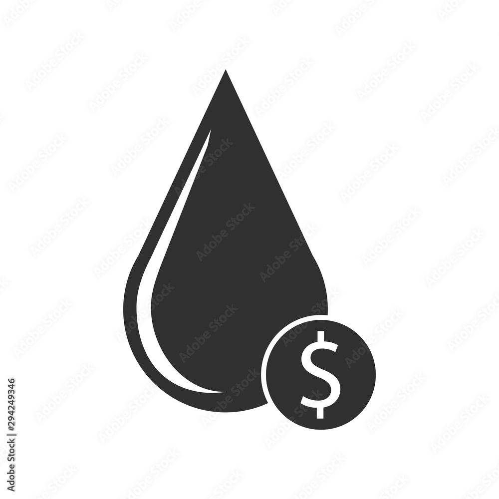 Drop with dollar icon isolated on white background. Vector illustration. Drop with dollar icon isolated on white background. Vector illustration.