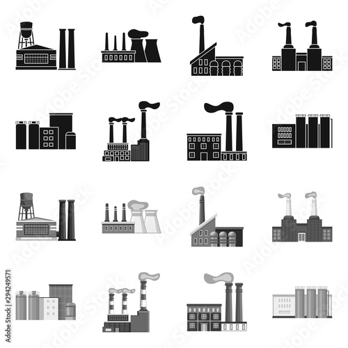 Isolated object of industry and plant icon. Set of industry and technology stock symbol for web.