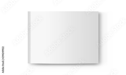 Rectangular magazine, book, booklet or brochure cover mockup isolated on white background. Vector illustration