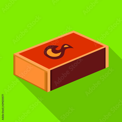 Vector design of matchbox and box symbol. Graphic of matchbox and household stock symbol for web.