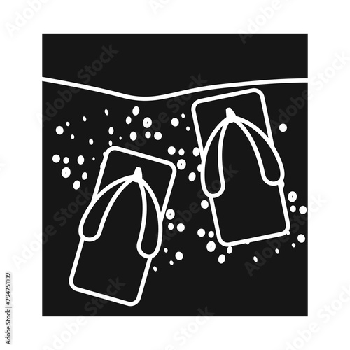 Vector illustration of flip and flop icon. Set of flip and wooden stock vector illustration.