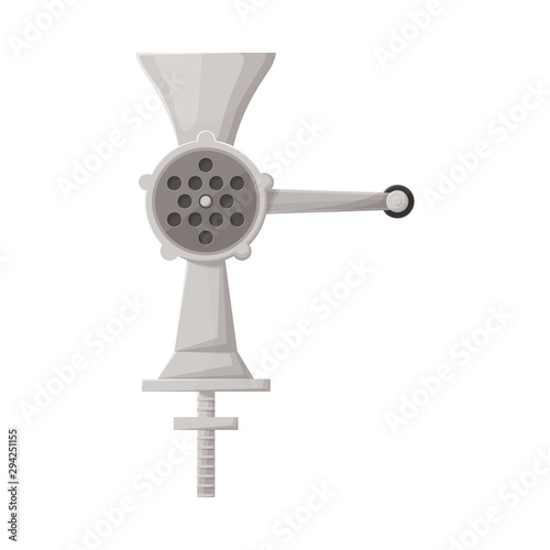 Vector design of mill and meat sign. Graphic of mill and handle stock symbol for web.
