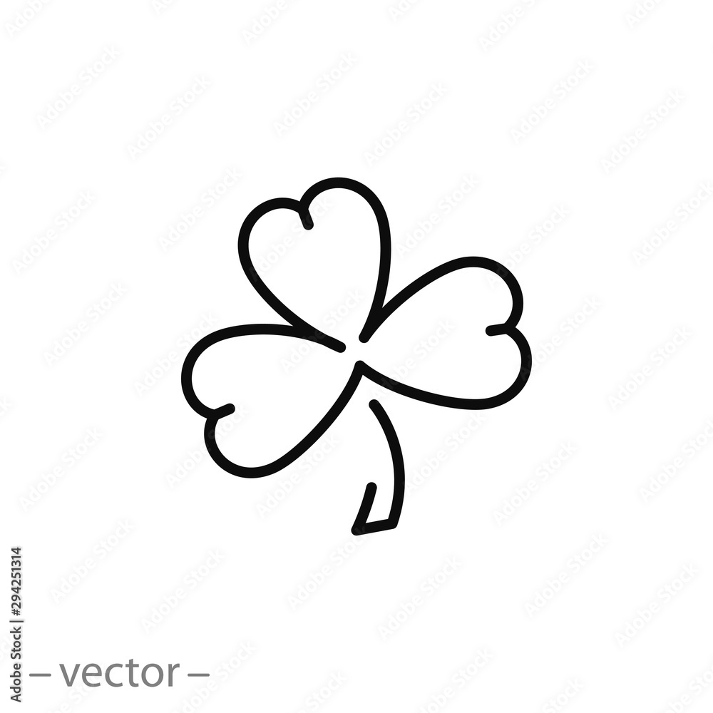 irish shamrock icon, thin line web symbol on white background - editable stroke vector illustration eps 10 irish shamrock icon, thin line web symbol on white background - editable stroke vector illustration eps 10