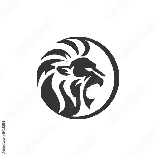 unique lion illustration logo template