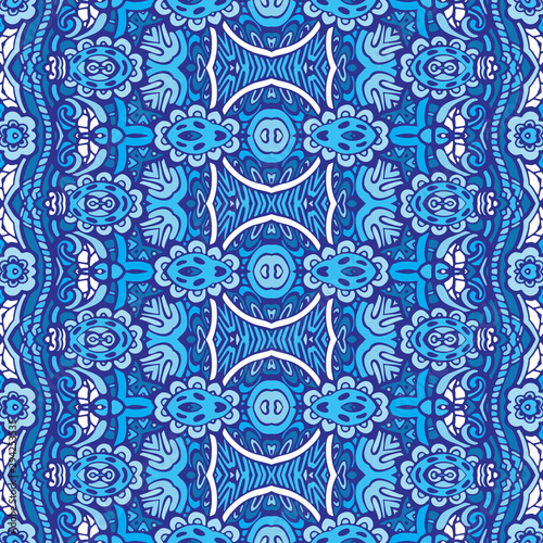 Tiled ethnic pattern for fabric. Abstract geometric mosaic vintage seamless pattern ornamental.