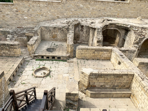 Shirvanshah baths on the territory of the Shirvanshah Palace complex in the historic district of Icheri Sheher (Old town), 15th century. Azerbaijan, Baku city