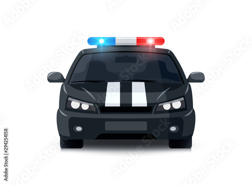 Generic police car on white