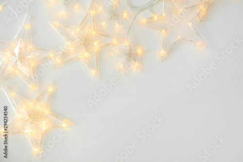 Beautiful glowing garland on white background