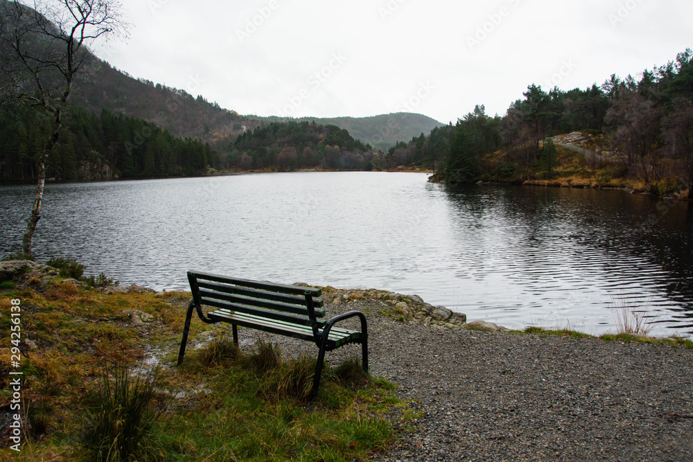 Norwegian landscape. Beautiful nature. Forest lake. Norwegian landscape. Beautiful nature. Forest lake.