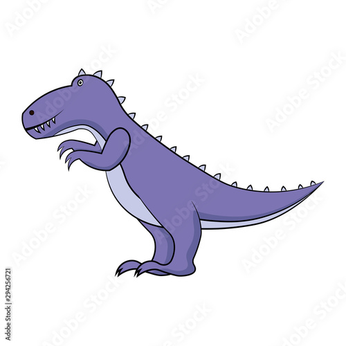 Cute dinosaur. Vector drawing. Side view. Isolated object on a white background. Isolate. © far700