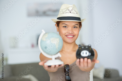 young woman ready to go on holidays
