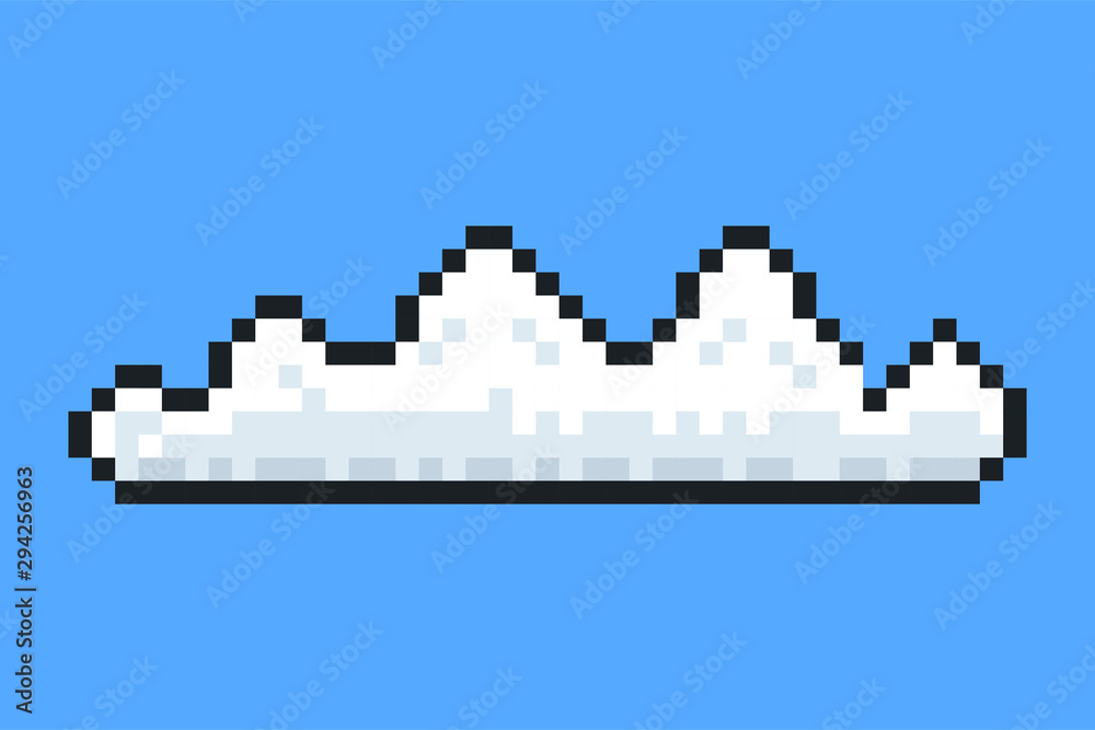 Fototapeta premium Cloud icon. Pixel art. Retro game style. Vector illustration.