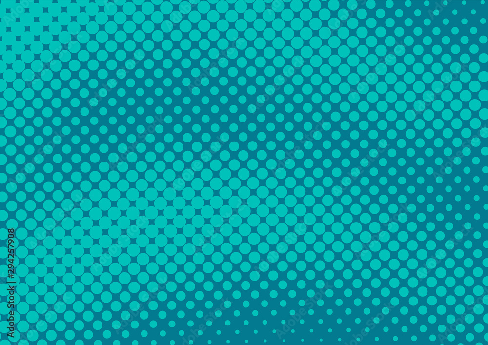 Halftone Blue pop art background in retro comic style, fun dotted backdrop design