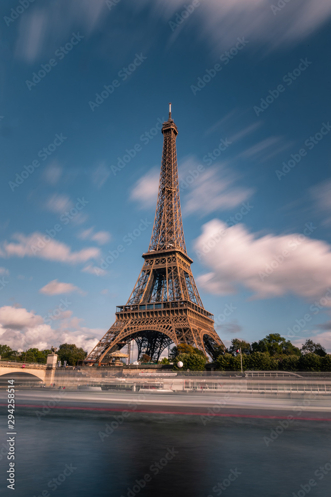Fototapeta premium World famous Eiffel tower at the city center of Paris, France.