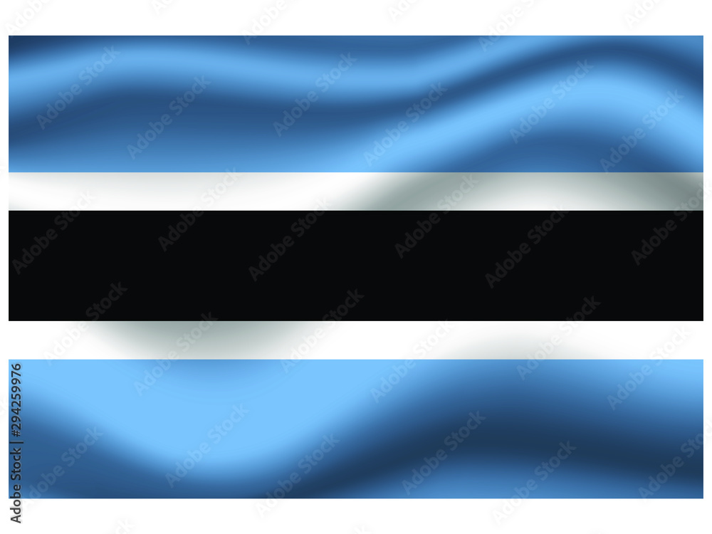 Botswana national flag, isolated on background. original colors and proportion. Vector illustration symbol and element, for travel and business from countries set