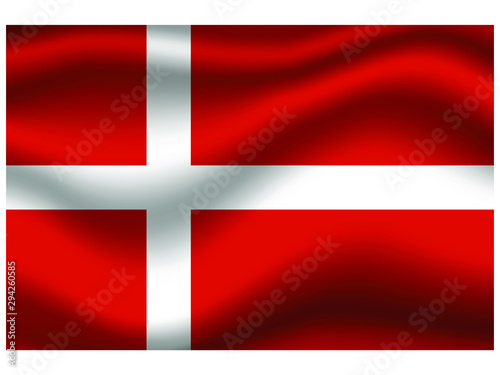 Denmark national flag, isolated on background. original colors and proportion. Vector illustration symbol and element, for travel and business from countries set