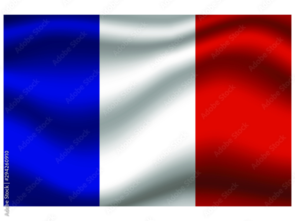 France national flag, isolated on background. original colors and proportion. Vector illustration symbol and element, for travel and business from countries set