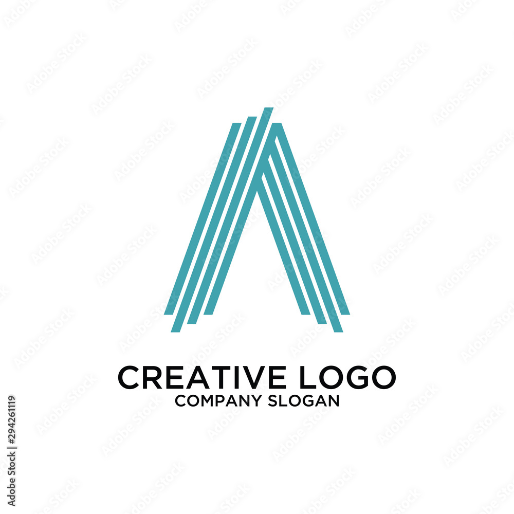 lines that make up the letter A logo template lines that make up the letter A logo template