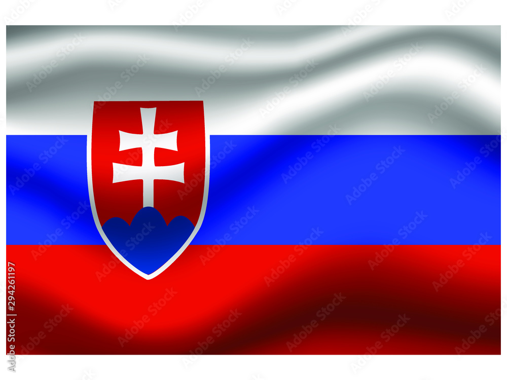 Slovakia national flag, isolated on background. original colors and proportion. Vector illustration symbol and element, for travel and business from countries set