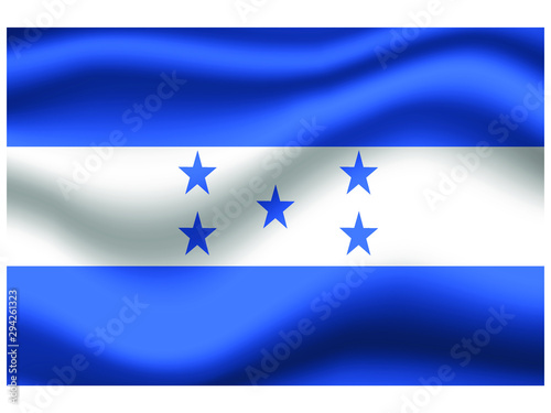Honduras national flag, isolated on background. original colors and proportion. Vector illustration symbol and element, for travel and business from countries set