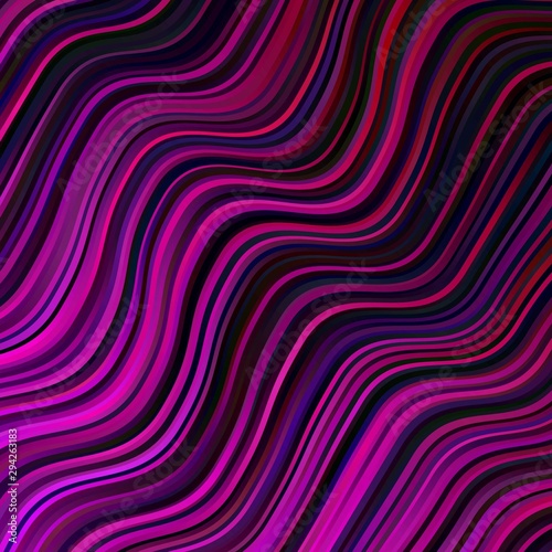 Dark Pink vector backdrop with bent lines. Bright illustration with gradient circular arcs. Pattern for booklets, leaflets.