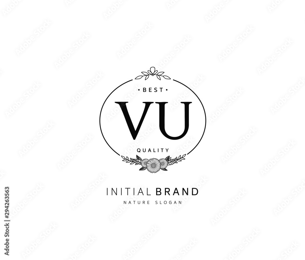 V U VU Beauty vector initial logo, handwriting logo of initial signature, wedding, fashion, jewerly, boutique, floral and botanical with creative template for any company or business. V U VU Beauty vector initial logo, handwriting logo of initial signature, wedding, fashion, jewerly, boutique, floral and botanical with creative template for any company or business.