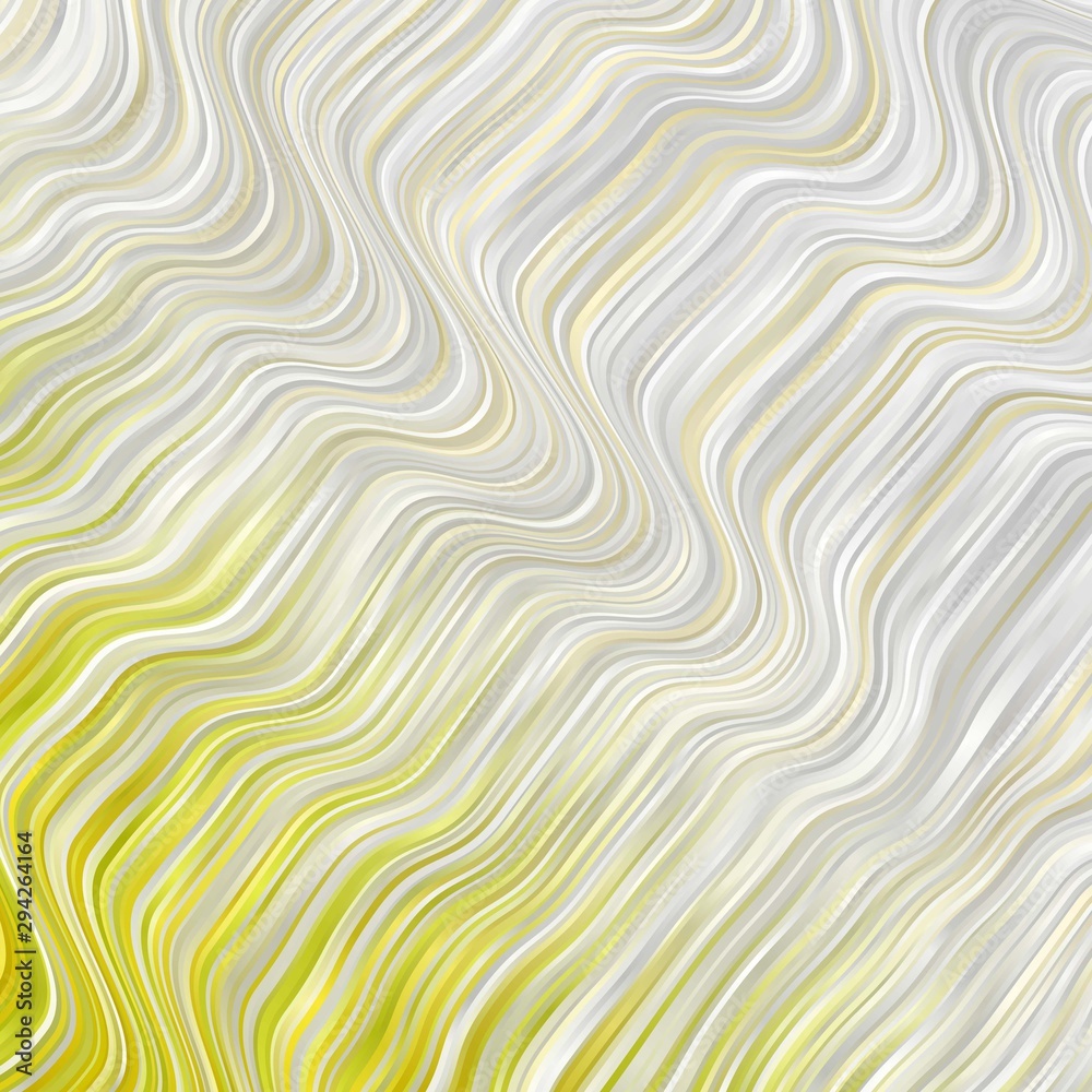 Light Green, Yellow vector background with bent lines. Illustration in abstract style with gradient curved.  Pattern for busines booklets, leaflets