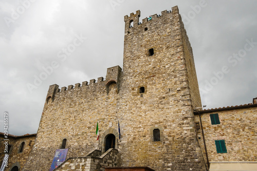 Castellina in Chianti, Italy - September 19, 2018: The castle of Castellina in Chianti, Tuscany