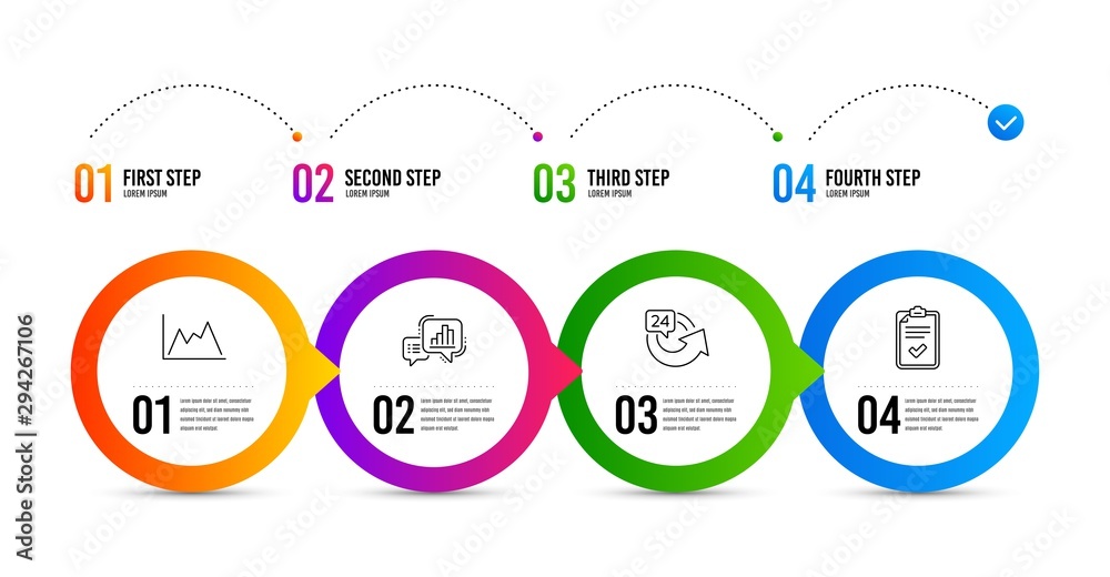 Graph chart, 24 hours and Diagram line icons set. Timeline infographic. Checklist sign. Growth report, Repeat, Growth graph. Survey. Finance set. Graph chart icon. Timeline diagram. Vector Graph chart, 24 hours and Diagram line icons set. Timeline infographic. Checklist sign. Growth report, Repeat, Growth graph. Survey. Finance set. Graph chart icon. Timeline diagram. Vector
