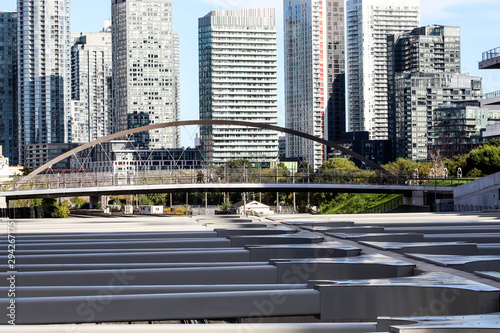 Bridge and city skyline