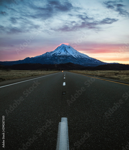 Long Road with Mountain at End