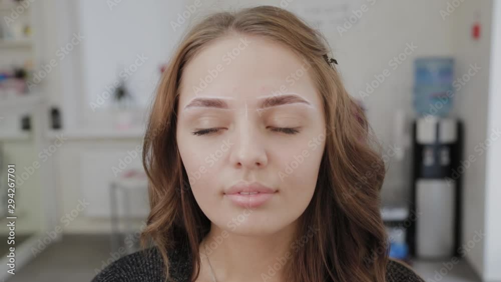 A young girl with spread eyebrows. Portrait of a girl. A young girl with spread eyebrows. Portrait of a girl.