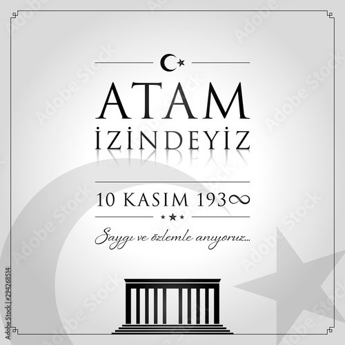 10 kasim vector illustration. (10 November, Mustafa Kemal Ataturk Death Day anniversary.)